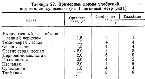 Таблица. Примерные нормы удобрений для подкормки земляники.