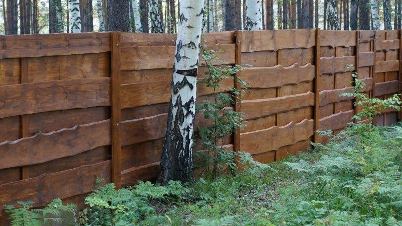 Забор из необрезной доски
